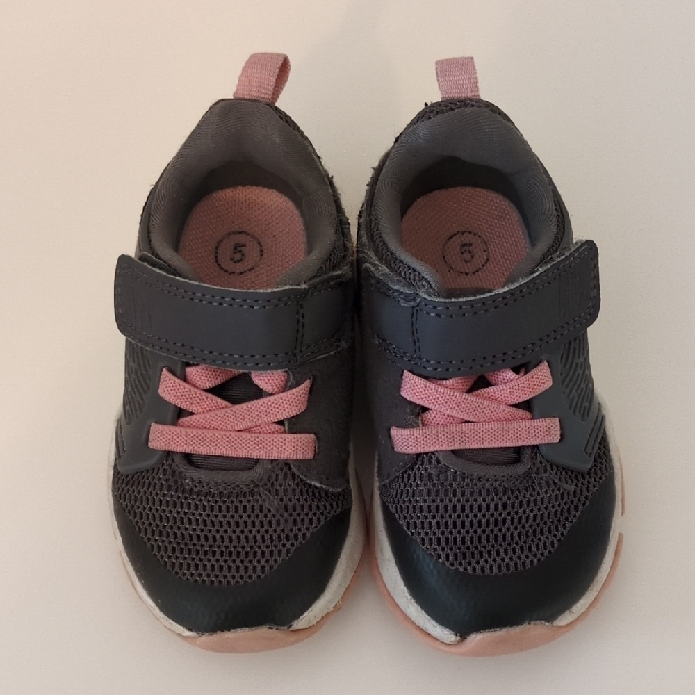 Cat & Jack Black and Pink Sneakers with Velcro Strap